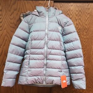 The North Face Womens Gotham Jacket, Iridescent Blue, Large